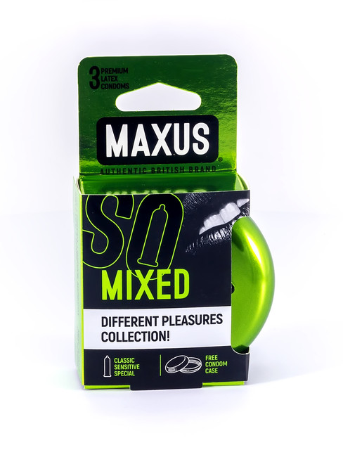 Презервативы MAXUS Mixed в железном кейсе 3 шт.