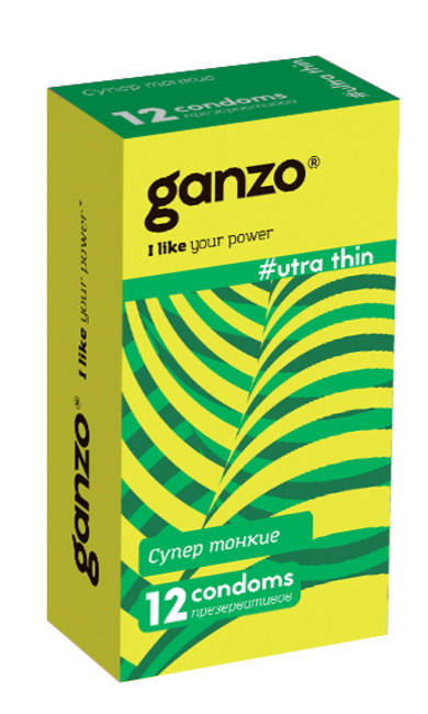 Презервативы GANZO Ultra thin No12 Супер тонкие, 12 шт.