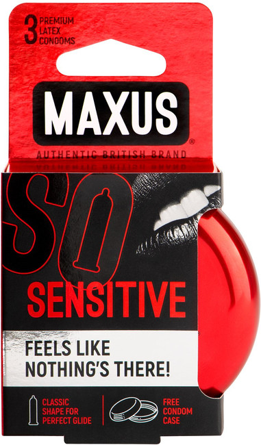 Презервативы MAXUS Sensitive ультратонкие в железном кейсе , 3 шт.