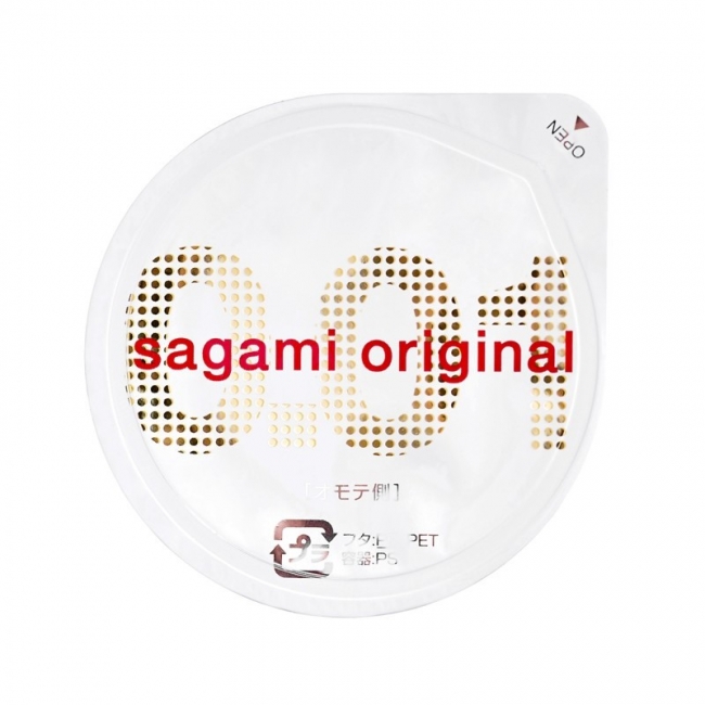 Презервативы Sagami, original 0.01, полиуретан, 17 см, 5,5 см, 1 шт.