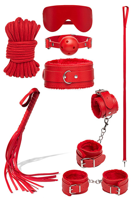 Секс-набор для бондажа Onjoy BDSM Starter Kit красный (8 предметов)