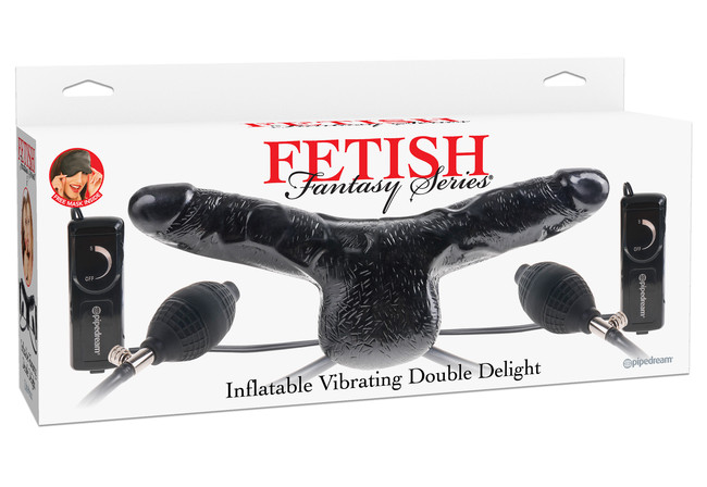 Два фаллоса с вибрацией и подкачкой воздуха Inflatable Vibrating Double Delight