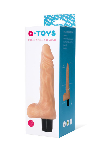 Реалистичный вибратор с мошонкой A-Toys вторая кожа, (16,5 см)