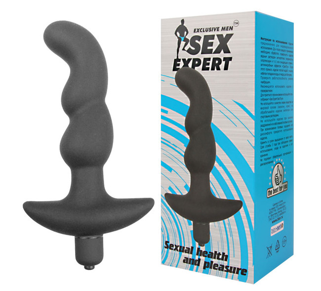 Стимулятор простаты с вибрацией черный Sex Expert (1 скорость)