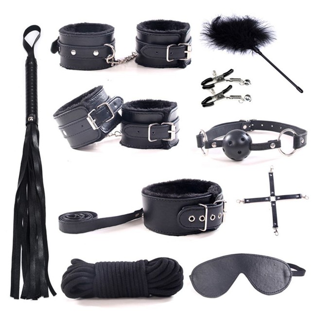 Секс-набор для бондажа Onjoy BDSM Starter Kit черный (10 предметов)