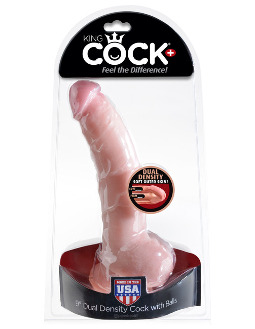 Большой реалистик для G-стимуляции 9'' Dual Density Cock with Balls (вторая кожа)